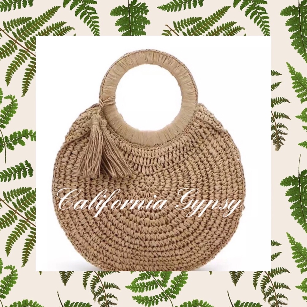 Bohemia Raffia Tassel Bag - Picture 6 of 7